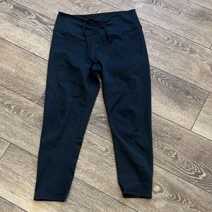 Zobha black cropped Leggings soft casual active exercise XL cinch high waist